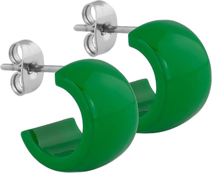 Image du produit Star Piercing Boucles d'oreilles vert rond arrondi 9x14 (sans laiton, Acier chirurgical 316L)