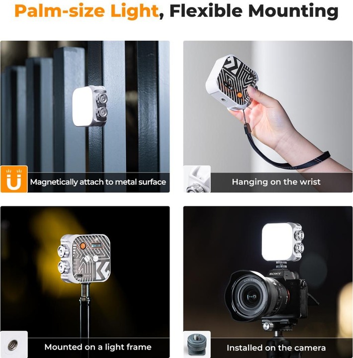 Produktbild K&F Concept Dual Color Temperature LED Video Ligtht, Built-in 2000mA battery (White) (Videoleuchte)