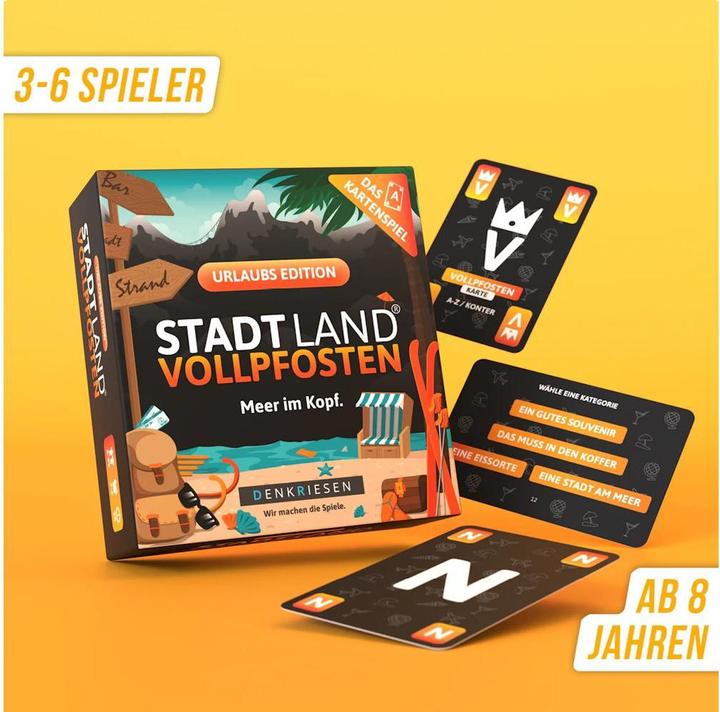 Image du produit Denkriesen Stad Land Vollpfosten - Jeu de cartes Édition Vacances (f) (Allemand, 3 - 6 Joueur)