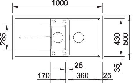 Actual product image Blanco Metra 6 S (Top-mounted sink, 100 cm, 50 cm)
