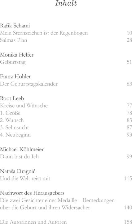 Produktbild Geburtstag (Franz Hohler, Michael Köhlmeier, Monika Helfer, Natasa Dragnic, Root Leeb, Deutsch)