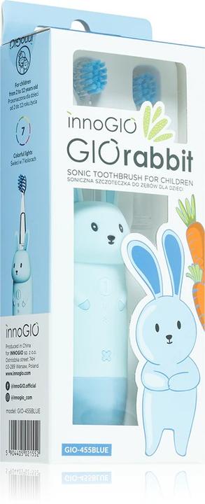 Image du produit Innogio GIOrconejo Brosse à dents électrique pour enfants avec 7 couleurs LED Poignée en silicone 4 modes