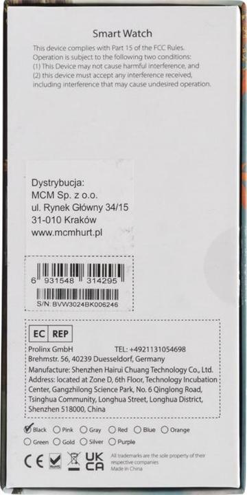 Image du produit Blackview W30 (Montre Connectée - 1.91" - Microphone intégré) Noir