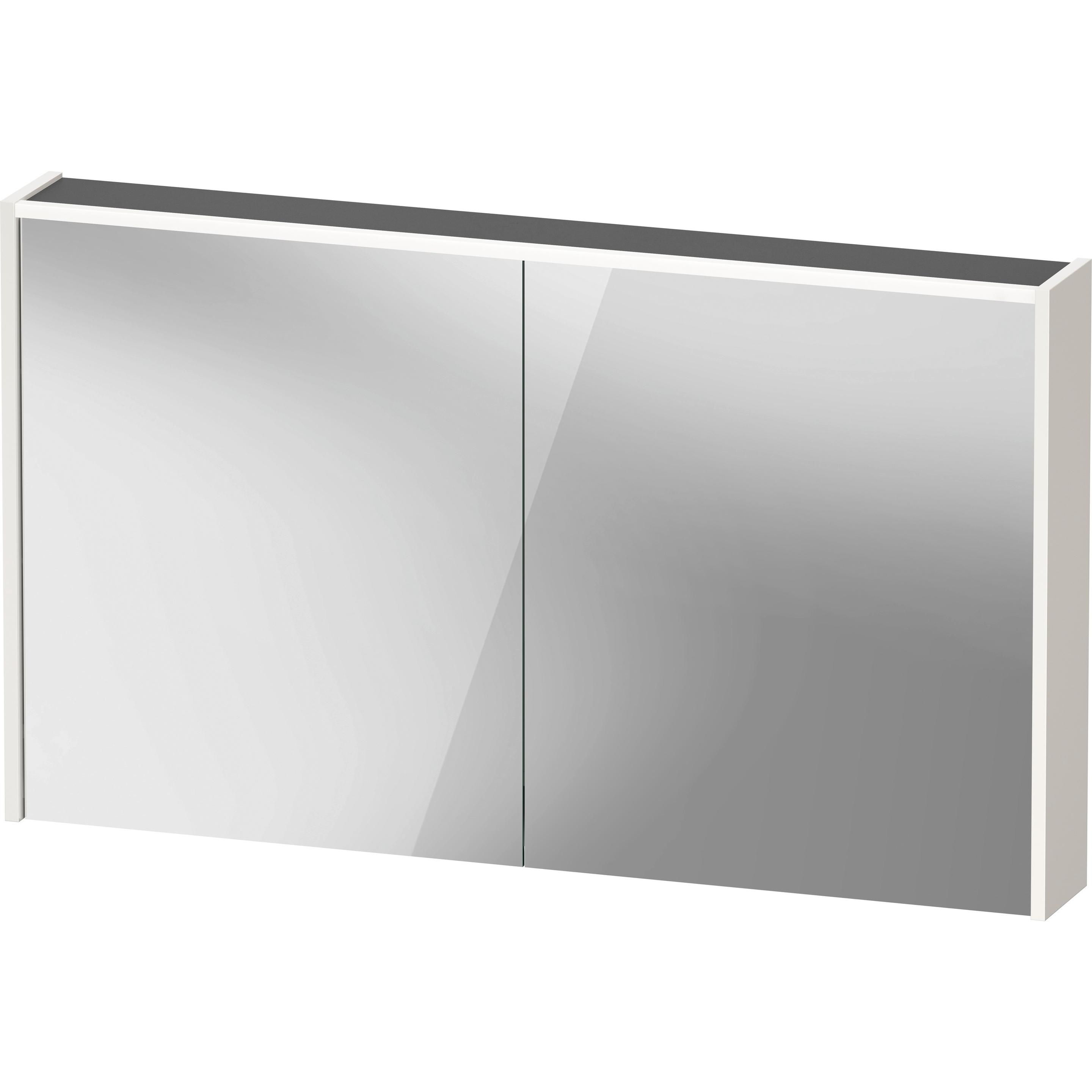 Duravit, Spiegelschrank, D-Code Spiegelschrank, Steckdose Typ E (FR, BE), 2 Türen, LED-Lichtfeld oben, 1200x700mm, 9