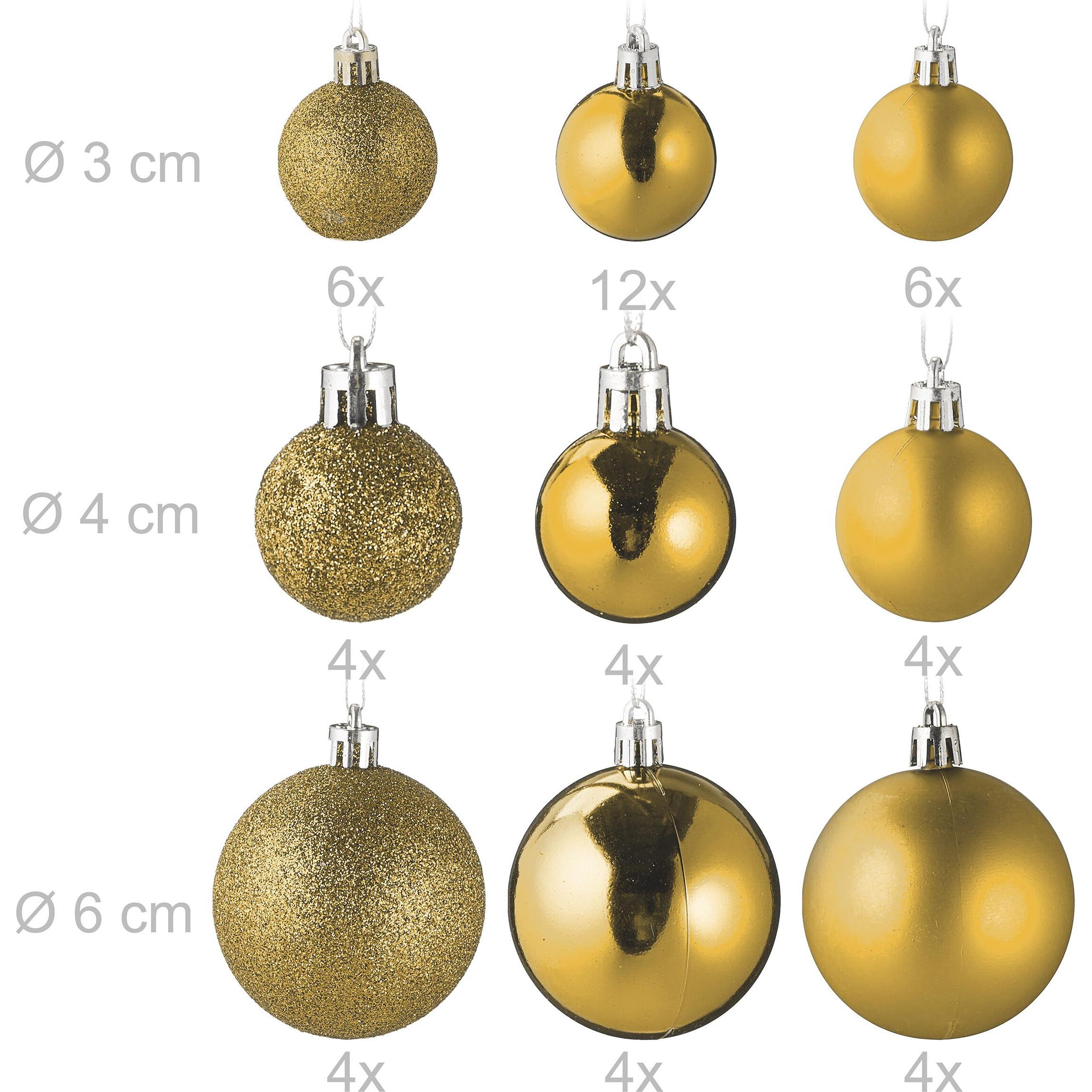 Relaxdays, Christbaumschmuck, Weihnachtskugeln-Set (100 -teilig)