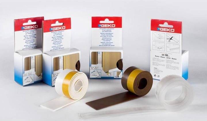 Produktbild GEKO Selbstklebender Zugluftstopper aus PVC-Schaum für die Unterseite der Tür 38 mm x 100 cm transparent