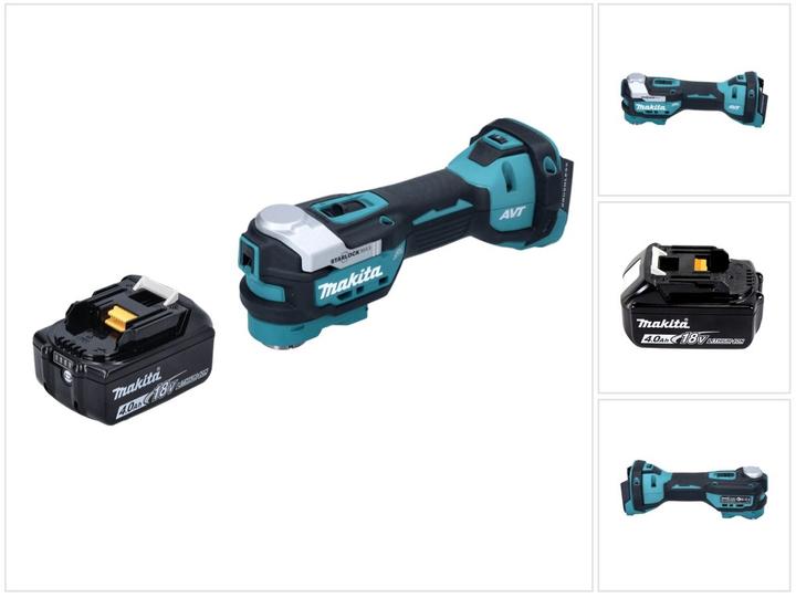 1x Makita DTM 52 cordless multifunction tool, 1x Makita BL 1840 B 18 V 4.0 Ah battery