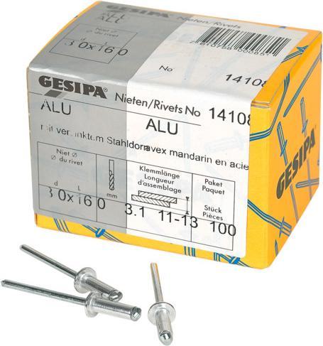 Produktbild Gesipa Blindnieten 3.0x18 mm Aluminium 50 Stück