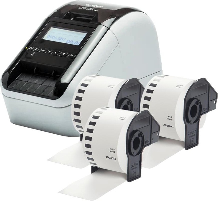 Immagine prodotto Brother QL-820NWBcVM con 3 rotoli di etichette (300 dpi)