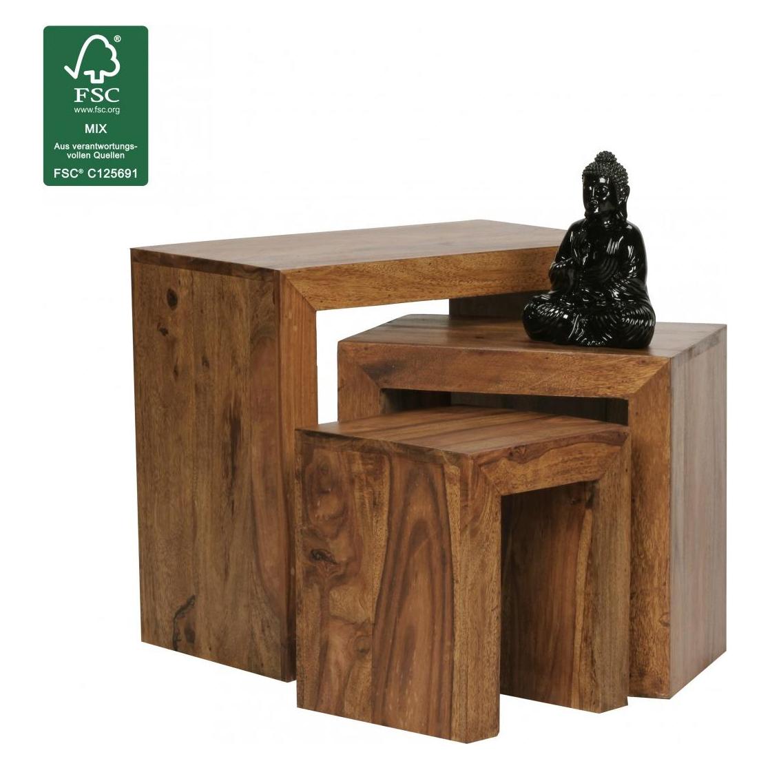 Wohnling, Salontafel, Mumbai (26 X 26 X 29 Cm, 45 X 30 X 50 Cm, 38 X 28 X 29 Cm)