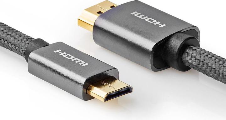 Produktbild Nedis High Speed??HDMI T Kabel mit Ethernet HDMIT Stecker HDMIT Mini Stecker 4K@60Hz 18 Gbps 2.00 m (2 m)
