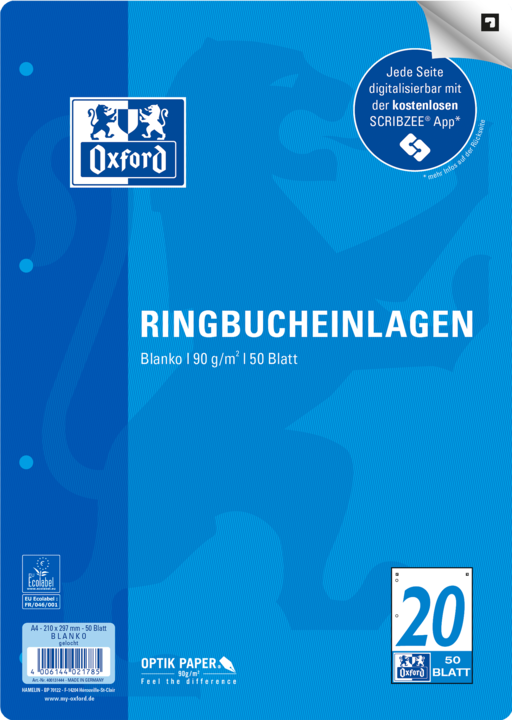 Produktbild Oxford Ringbucheinlagen, A4