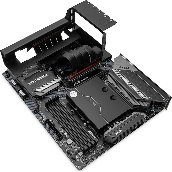 Actual product image EKWB EK-Loop Vertical Graphics Card Holder EVO, PCIe Riser Cable 4th Gen