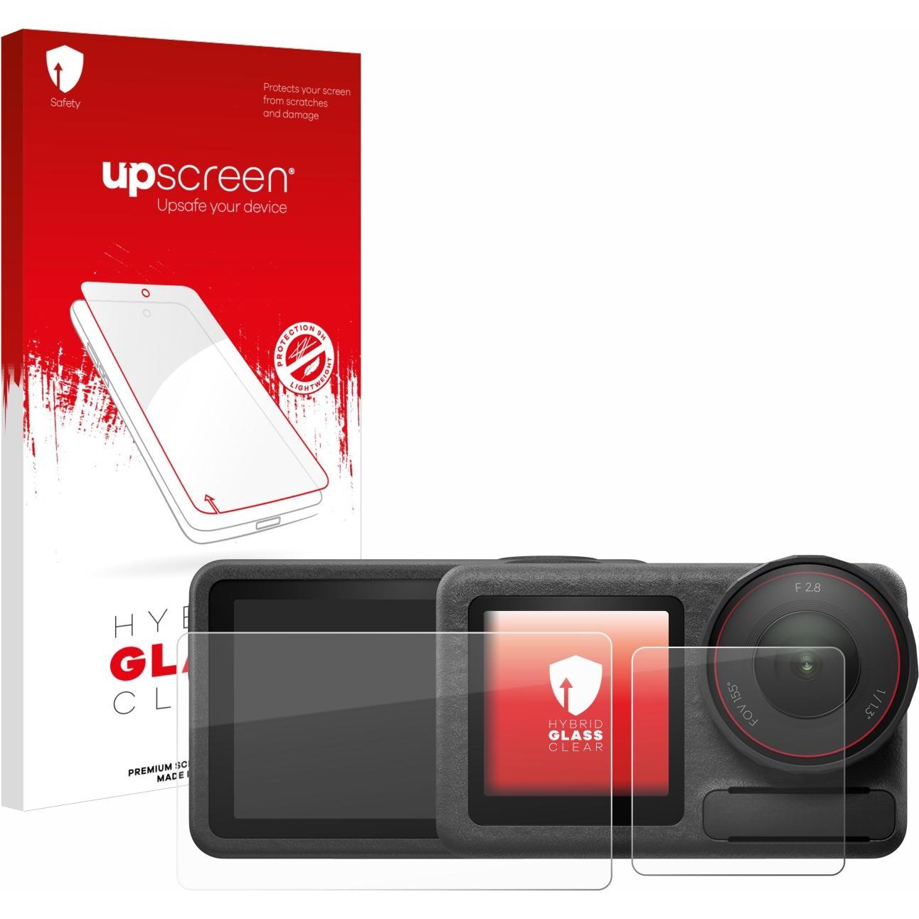 upscreen Schutzglas Schutzfolie Glas Folie Displayschutz klar (Osmo Action 5 Pro), Action Cam Zubehör, Transparent