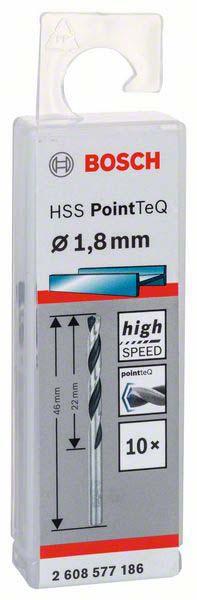 Produktbild Bosch Professional Zubehör Metallspiralbohrer HSS PointTeQ, DIN 338, 1,8 mm, 10er-Pack (1.8 mm)