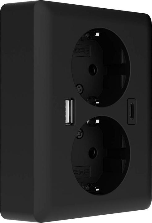 Immagine prodotto 2USB 2U-449719 Presa ad incasso con USB-C®, con uscita di ricarica USB Nero (opaco)