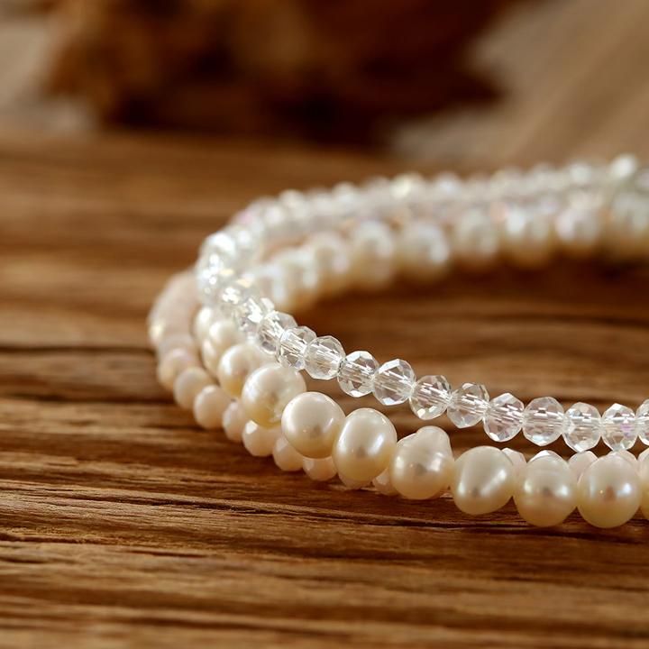 Image du produit Andreani Bracelet avec de véritables perles d'eau douce (8 cm, Perles)