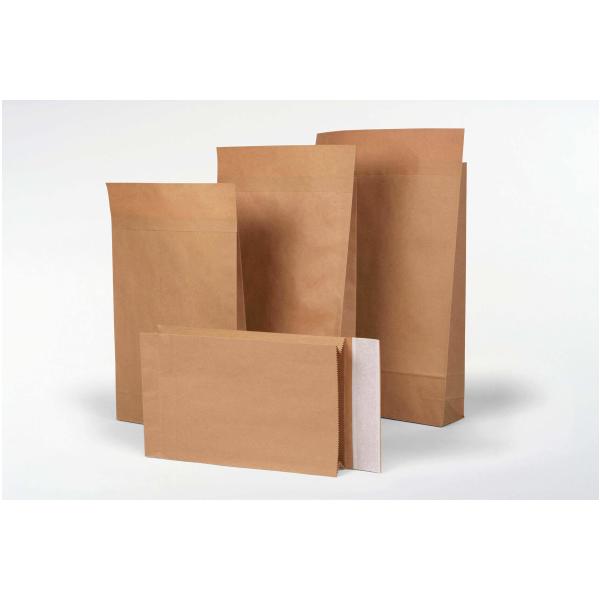Flexipak, Versandtasche + Luftpolstertasche, Musterfaltenbeutel Kraftpapier braun mit Selbstklebe-Klappe (500 x)