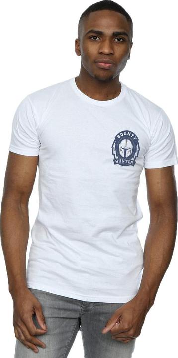 Immagine prodotto Star Wars The Mandalorian Bounty Hunter Badge Breast Print Maglietta Uomo (M)