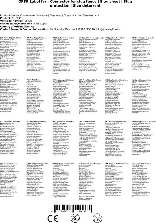 Actual product image Green Split Butt connector for snail fence