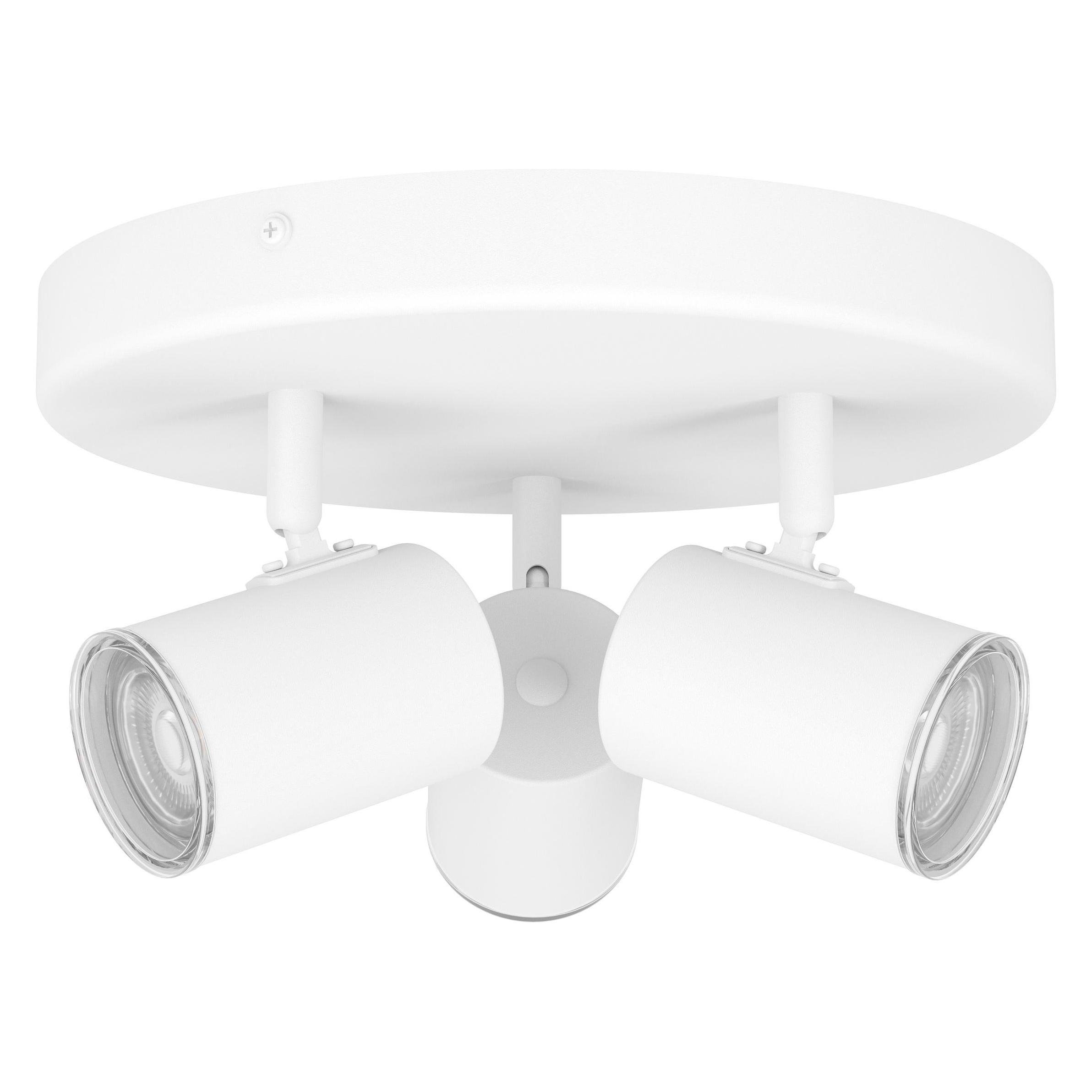 Eglo Deckenleuchte "Consuma 1 Spotlampe - Stahl - GU10 - 3X5W - IP44" GU10 1 Stk. Wandleuchte, Wandspot, Schwenkbar, Strahler, H13 X Ø25 Cm