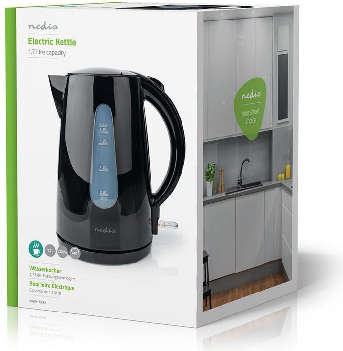 Immagine prodotto Nedis Bollitore da 1,7 l in plastica Ruota di 360 gradi Elemento di riscaldamento a scomparsa Strix® (1.70 l)