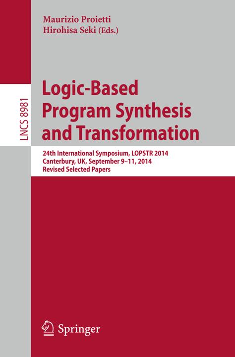 Logic-Based Program Synthesis and Transformation (Englisch, 2015)