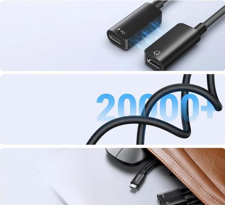 Productafbeelding Ugreen USB-C Audio Adapter for Headphones and Charging (USB-C, USB-C)