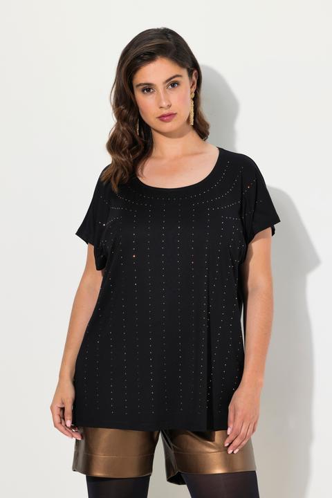 Produktbild Ulla Popken T-Shirt, Ziersteine, Oversiezd, Rundhals, Halbarm (50, 52)