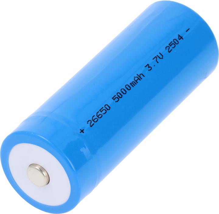 Produktbild AccuCell Rundzelle 26650, Li-ion, 3,7V, 5000mAh, 18,5Wh, mit USB-C Charging Port (1 Stk., 26650, 5000 mAh)