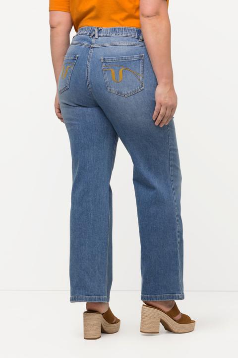 Actual product image Ulla Popken Eco Cotton Wide Leg Mary Fit Stretch Jeans (48)