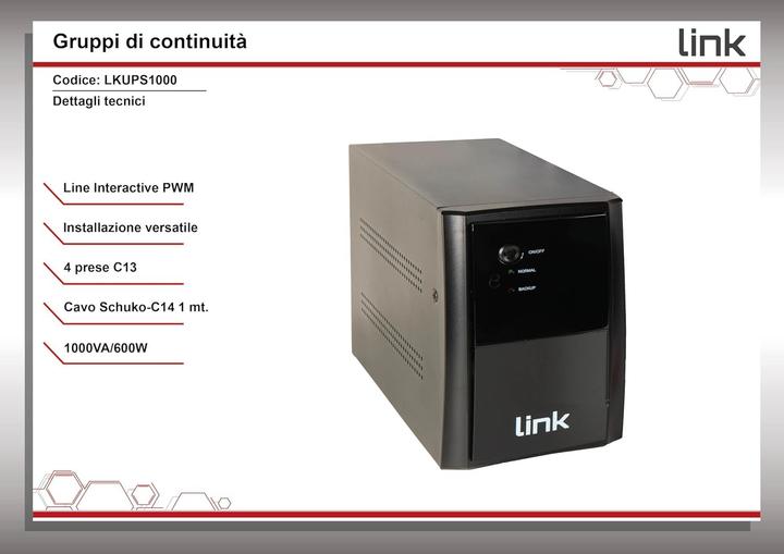 Actual product image LKUPS1000 Uninterruptible Power Supply 1000VA (1000 VA, 600 W, Line-interactive UPS)