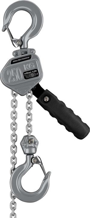 Produktbild Wiltec Mini Hebelzug bis 250kg Handkettenzug 1,5m Hubhöhe Kettenzug Hebezeug