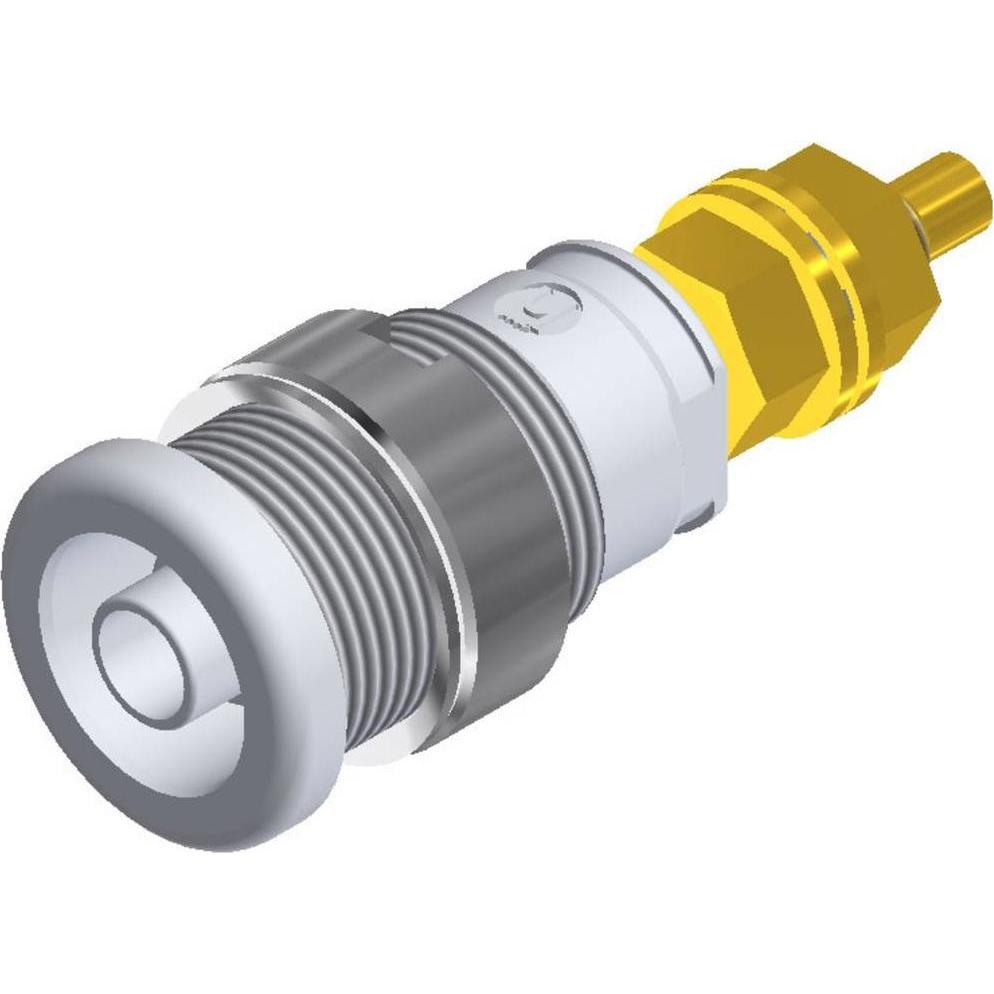 SKS SEB 2600 G M4 Sicherheits-Laborbuchse Buchse, Einbau vertikal Stift-Ø: 4 mm Weiss 1 St., Elektronikkabel + Stecker, ...
