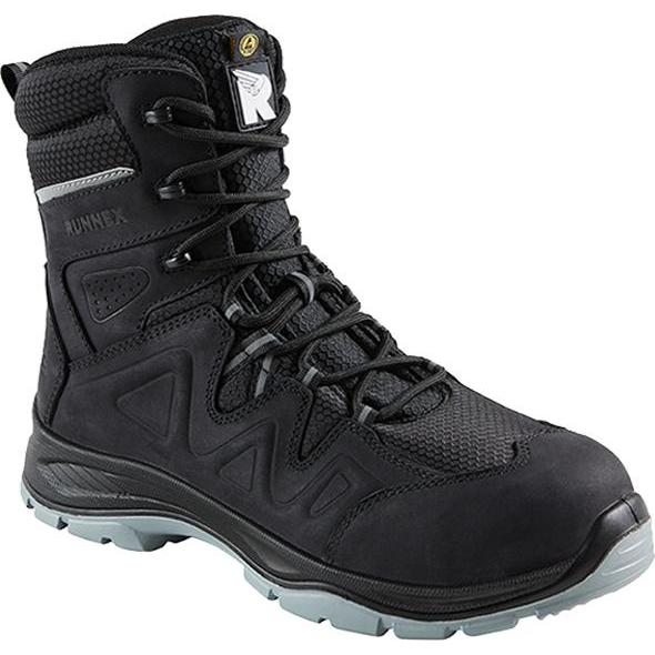 Runnex, Sicherheitsschuhe, S3S-Winter-ESD-Sicherheitsschnürstiefel SpecialStar, Schwarz/Grau (45)