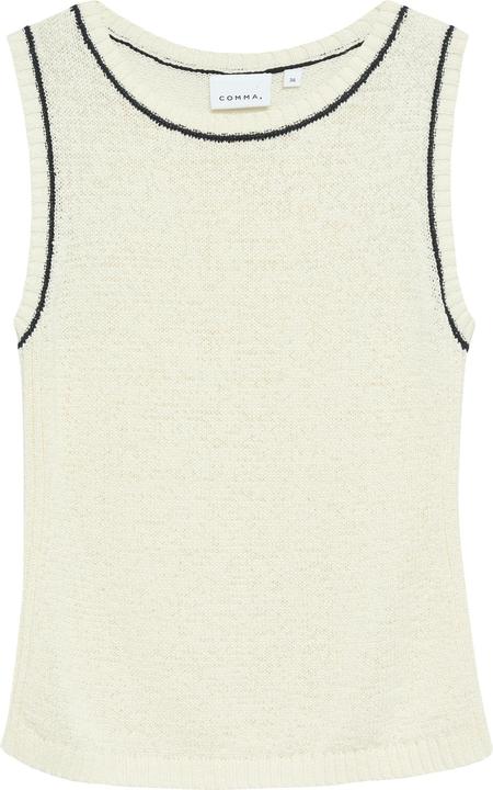 Produktbild Comma Strickpullunder Maritimes Top aus Baumwollbändchengarn mit Kontrastabschlüssen (42)