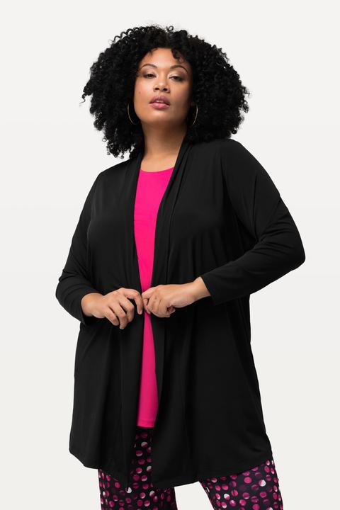 Actual product image Ulla Popken Matte Jersey Open Front Long Sleeve Jacket (58)