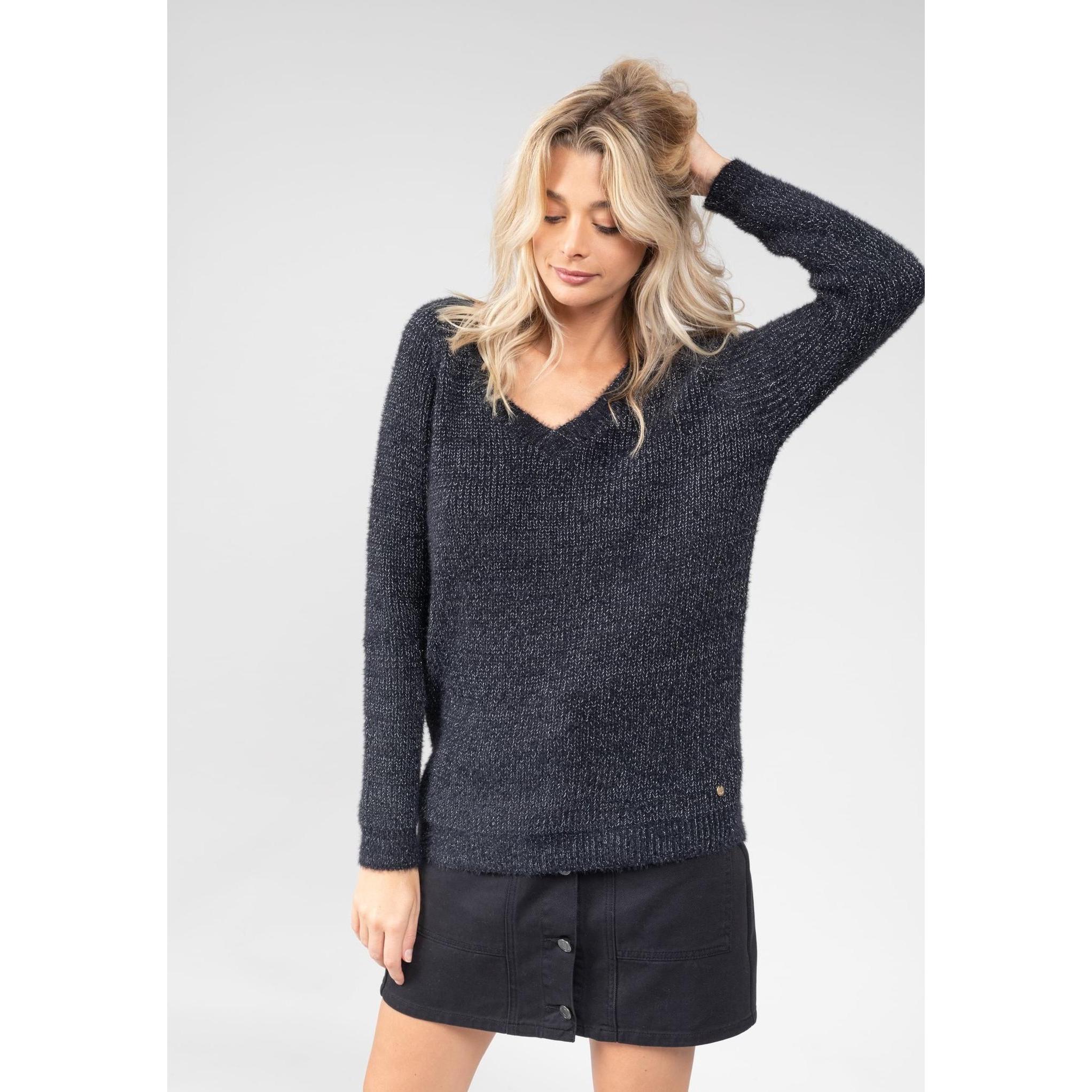 Deeluxe, Damen, Pullover, pullover für damen armelle m+, Schwarz, (S)