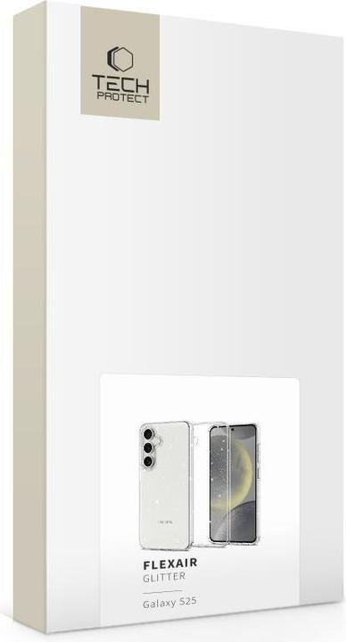 Actual product image Tech-Protect Samsung Galaxy S25 Flexair Glitter Case - Transparent (Samsung Galaxy S25)