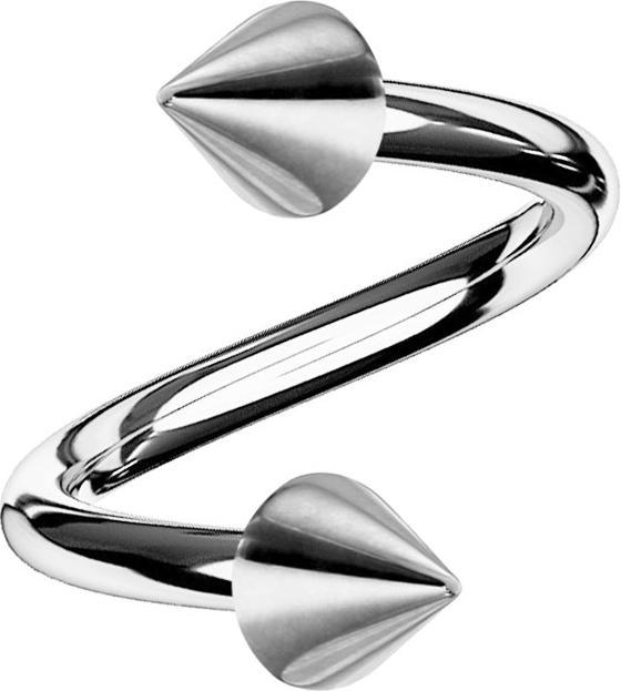 Immagine prodotto Star Piercing Micro spirale d'argento con due coni (senza ottone, Titanio G23)