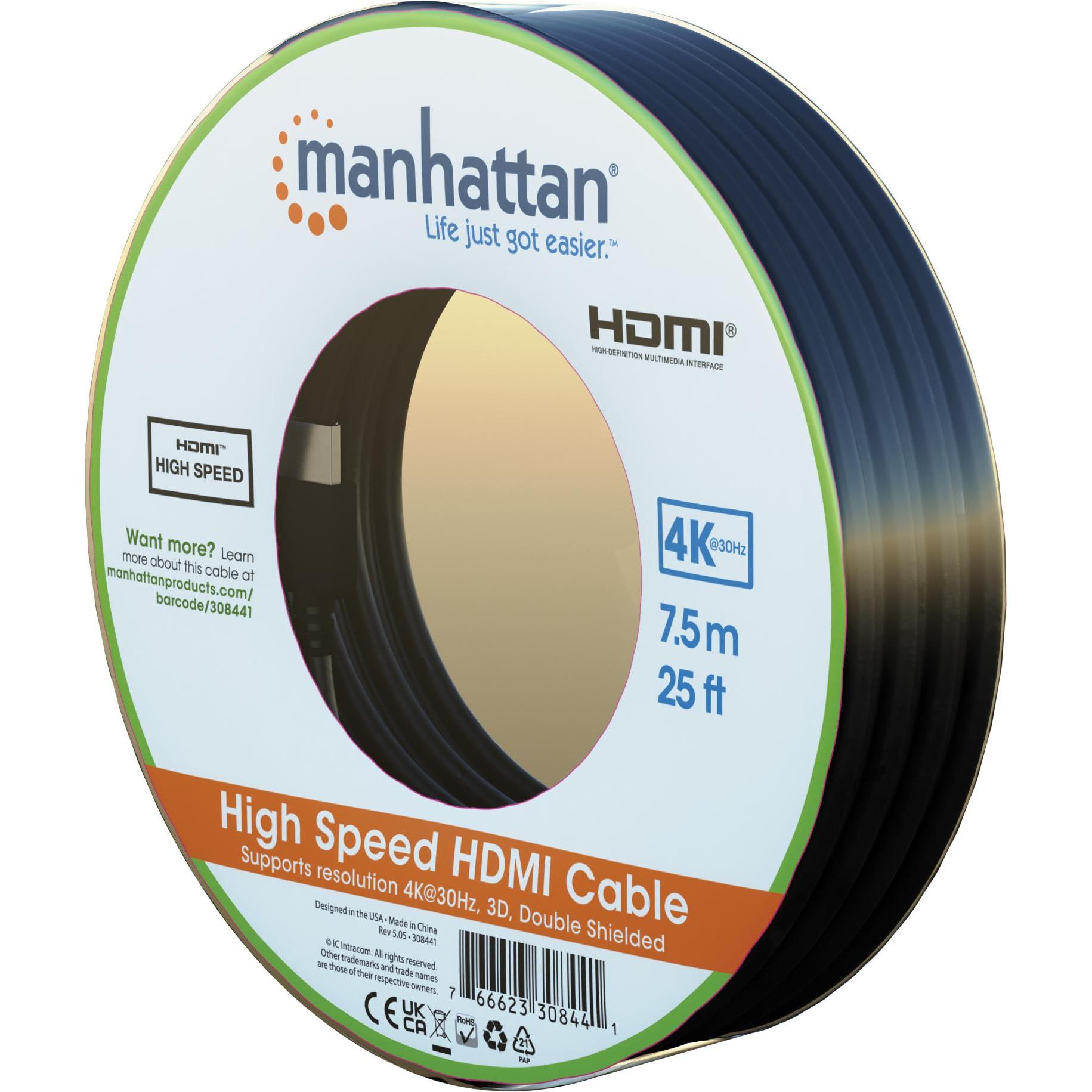 Thumbnail - Manhattan HDMI (Typ A) — HDMI (Typ A) (7.50 m, HDMI), Video Kabel