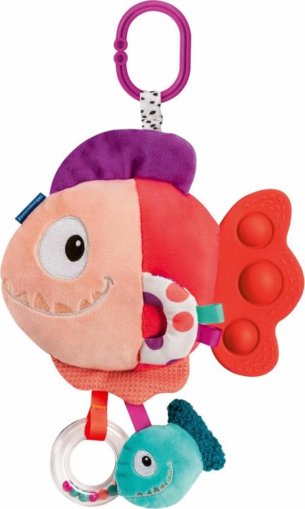 Ravensburger 4871 play+ Pop-it Piranha (red), cuddly toy with lots of play effects, baby toy