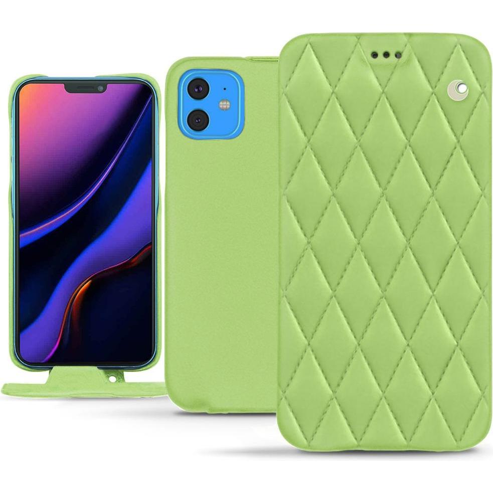 Noreve Lederschutzhülle vertikal (Apple iPhone 11), Smartphone Hülle, Grün