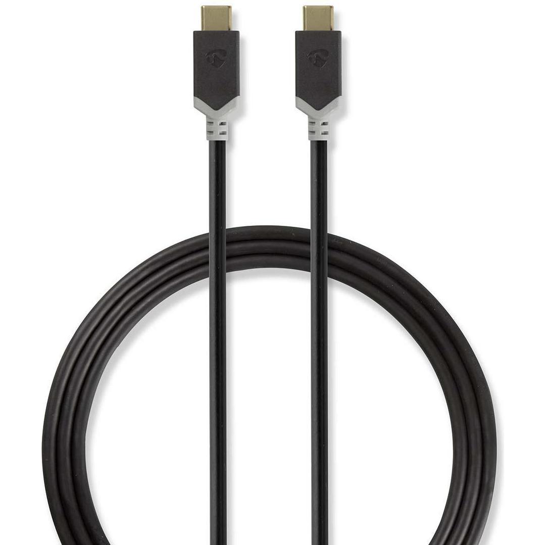 Nedis USB-Kabel - USB 3.2 Gen 1 - Typ-C ™ Stecker - 5 Gbps - 60 W - Vernickelt - 1 m - rund - PVC (1 m, USB 3.2 Gen 2), ...