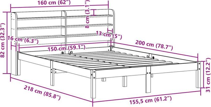 Produktbild vidaXL Bettgestell (150 x 200 cm)
