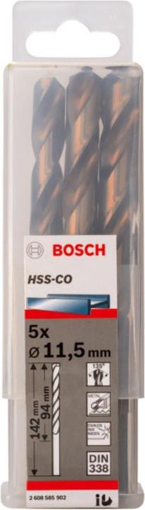 Produktbild Bosch Professional Zubehör PRO Stainless Steel HSS-Co Spiralbohrer, 11,5 x 94 x 142 mm (11.5 mm)