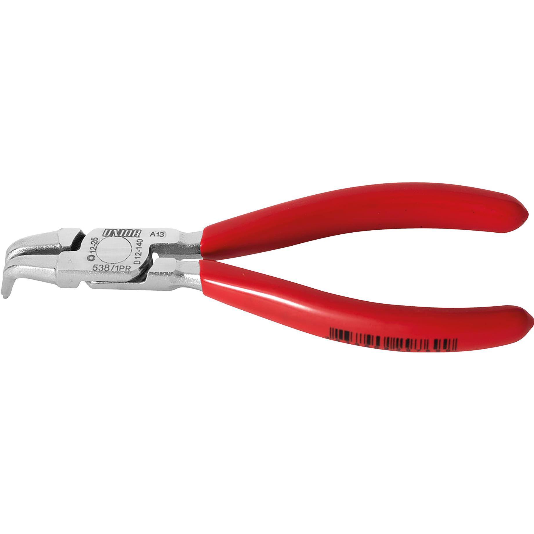 Unior, Pinza, 538/1PR Sicherungsringzange, innen, gebogen, 12-25mm, rosso