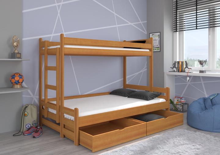 Actual product image ADRK Furniture Bunk Bed Triple with Mattresses BENITO 200x80 (80 x 200 cm)