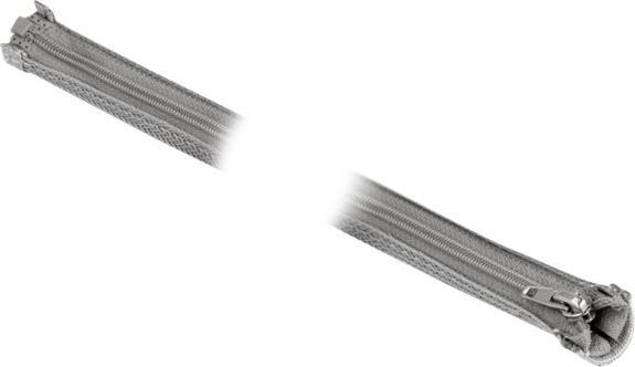Produktbild Delock Geflechtschlauch mit Reissverschluss hitzebeständig 3 m x 20 mm grau (Kabelschlauch, 300 cm)