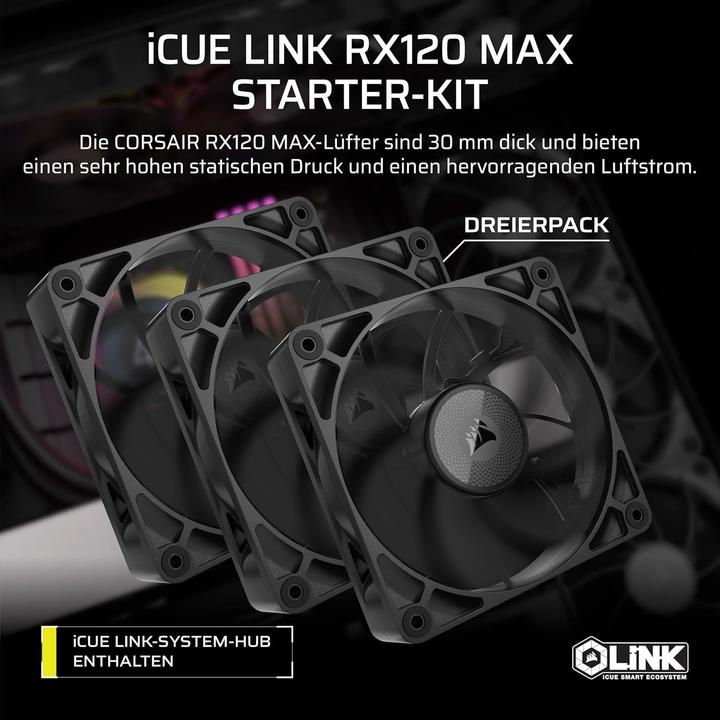 Produktbild Corsair iCUE LINK RX120 MAX (120 mm, 3x)